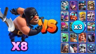 8 VERDUGOS VS TODAS LAS CARTAS X3 | Clash Royale