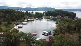 Aerial view - Honeysuckle Dreams Cabin on Guntersville Lake for rent on VRBO as property 1118572.