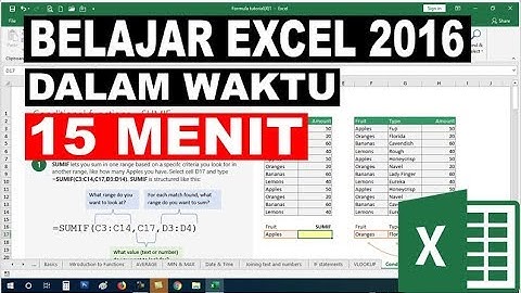 Belajar Microsoft Excel 2016 Dalam Waktu 15 Menit