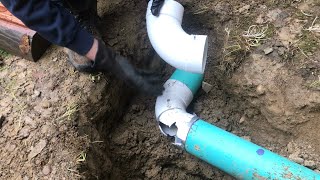replacing a BROKEN “pvc pipe elbow” (underground)