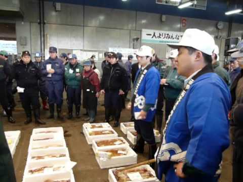 函館魚市場 ２００９年の初せり Youtube
