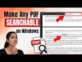 How to Make PDF Searchable in Windows | Convert Scanned PDF to Searchable Text #SearchablePDF #ocr