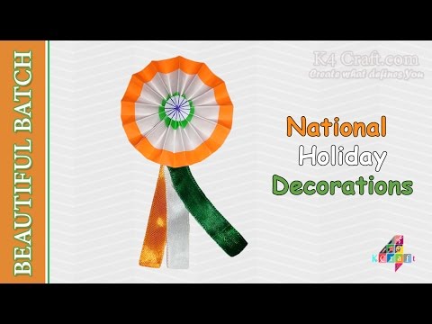 How to make Indian Tricolour "Badge" for kids - Republic Day | Independence Day