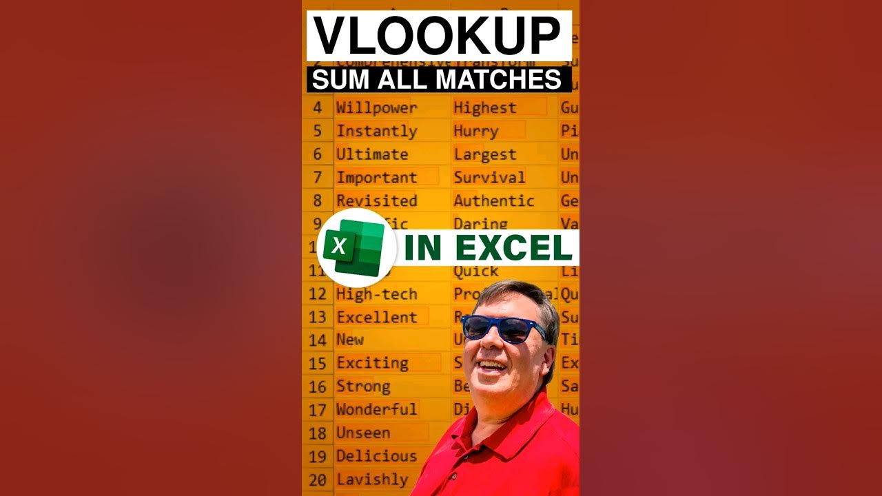 excel-sum-all-vlookup-matching-rows-shorts-episode-s0055-youtube
