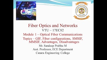 VTU FON 17EC82 M1 L4 GIF, Fiber configurations, SMSIF, MMSIF, Advantages, Disadvantages