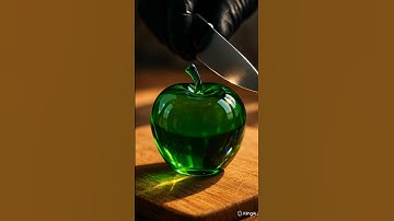 Cutting a Crystal Green Apple 🍏✨ | Satisfying ASMR in Macro | So Crisp, So Clear 🔪🔊 #shorts #ASMR