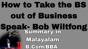 How to Take BS out of Business Summary in Malayalam BoB Wiltfong Important Questions  #sabztalkz