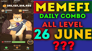 memefi daily combo for ALL LEVEL 26 june | today memefi daily combo | memefi secrt combo #memefi