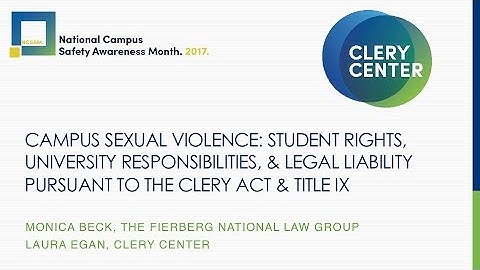 NCSAM Series - Campus Sexual Violence: Clery Act & Title IX