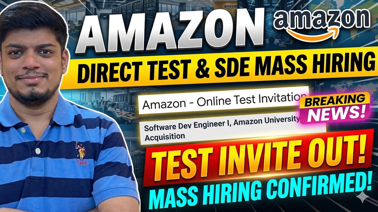 🔥Amazon Direct Test & SDE MASS Hiring | Amazon Off-Campus Drive 2020 ...