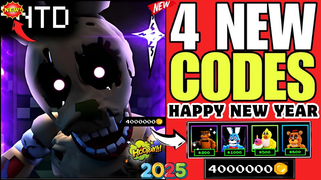 HAPPY NEW YEAR CODES ALL WORKING CODES FOR FIVE NIGHTS TD IN 2025 
