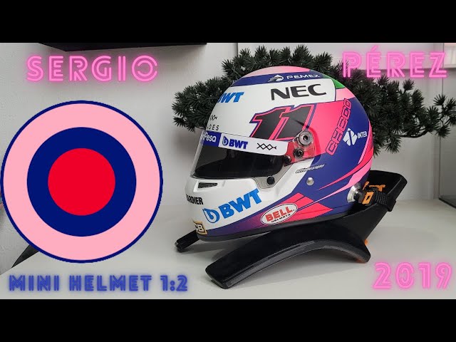 Casque Bell Perez GP F1 2019 - Réplique 1/2, Pièce De Collection Neuve
