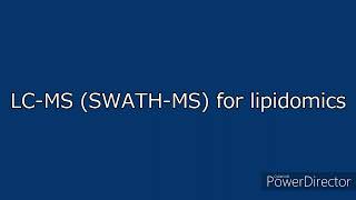 Set Measurement parameters LC MS SWATH MS for lipidomics Set Measurement parameters LC MS SWATH MS for lipidomics