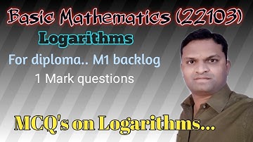 MSBTE | M1 Backlog | Basic Mathematics 22103 | MCQ on Logarithms...