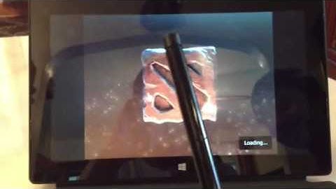 Dota 2 on Hien Microsoft Surface Windows 8 Tablet running full speed with Pen