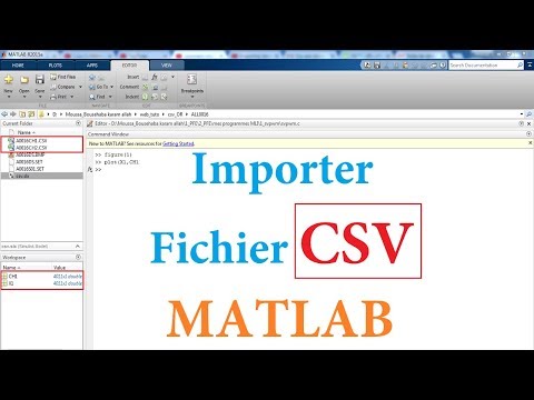 comment importer un fichier CSV dans matlab / Simulink