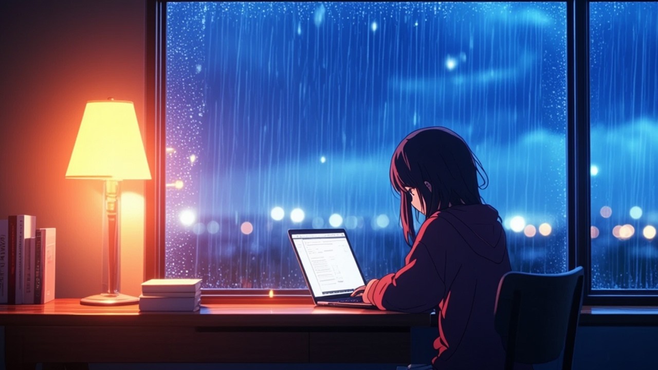 Rainy Night Study 🌧️ | Cozy Lofi Room for Deep Focus & Late Night Productivity