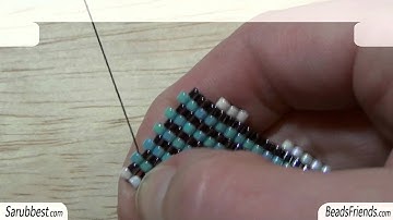 BeadsFriends: Peyote Stitch Tutorial - How to increase a flat Peyote Stitch beadwork