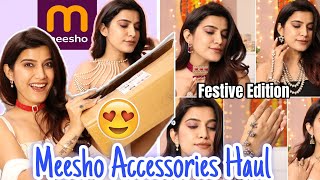 *HUGE MEESHO Jewellery Haul |Starting Rs. 53/ Only |Festive Jewellery Collection| Super Style Tips