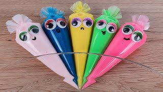 Making Slime With Colorful Cute Piping Bags ! Satisfying Asmr Video ! Part 243