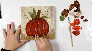 (133) Mixed Media Pumpkin Painting! How to DIY Fall Pumpkin Painting!