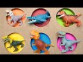 6 dinosaur punch box  trex mosasaurus velociraptor blue