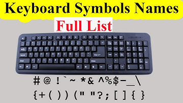 Computer keyboard all symbols name/ Names of the Keyboard Symbols (Full List)