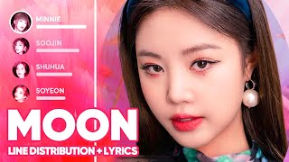 (G)I-DLE - MOON (Line Distribution + Lyrics Color Coded) PATREON REQUESTED Resimi