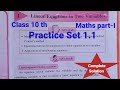 Practice set 11 class 10th  linear equations in two variables