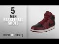 Jordan Men Basketball Shoes [Winter 2018 ]: Jordan Nike Men&#39;s Air 1 Mid Team Red/Black Summit White