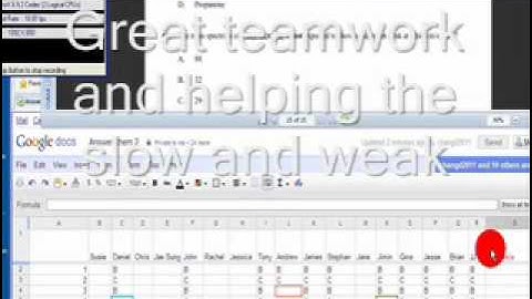 Formative assessment in realtime/ online using Google Doc.
