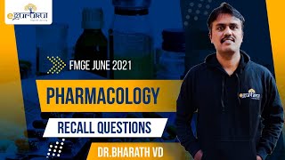 FMGE June 2021 Pharmacology Recall Questions | Dr. Bharath VD | DBMCI | eGurukul screenshot 1