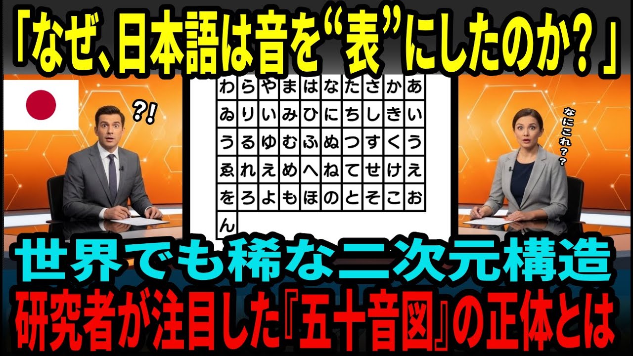 【海外の反応】「音韻体系がここまで可視化された言語は珍しい」五十音図に注目が集まる理由 1