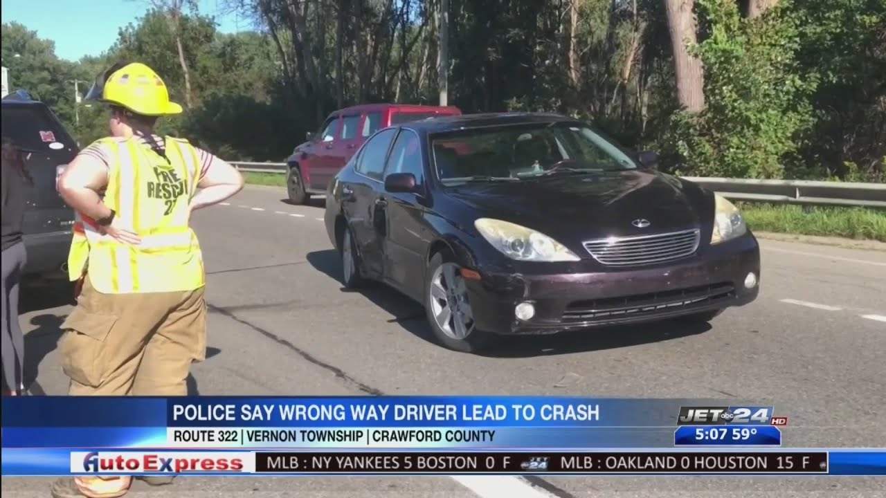 Driver heading wrong way on Route 322 crashed into SUV Monday - YouTube