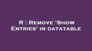R : Remove 