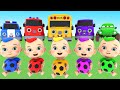 Fire truck toys school bus police car truck racing car and color games  kiddotunes kids song