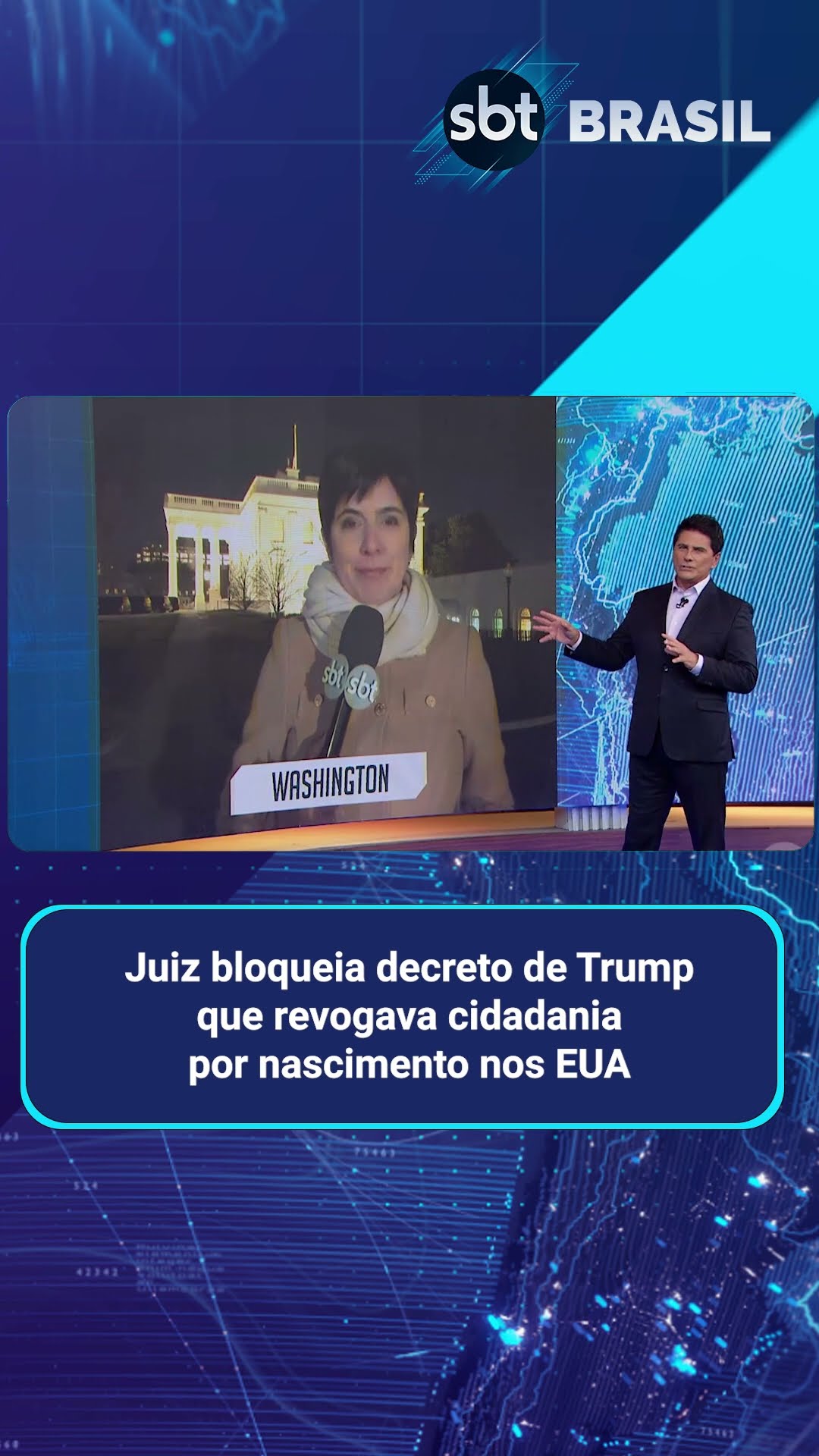 Juiz dos EUA bloqueia decreto de Trump que derruba cidadania por nascimento | SBT Brasil (23/01/25)