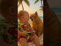 🌴南国で大爆笑するスーパーベビーと猫🤣笑いの波が止まらない🌊🐱👶 #赤ちゃん #猫 #スーパーベビー #タマ二郎 #爆笑動画 #癒し動画 #南国 #笑いの連鎖 #ブサカワ猫 #世界一かわいい