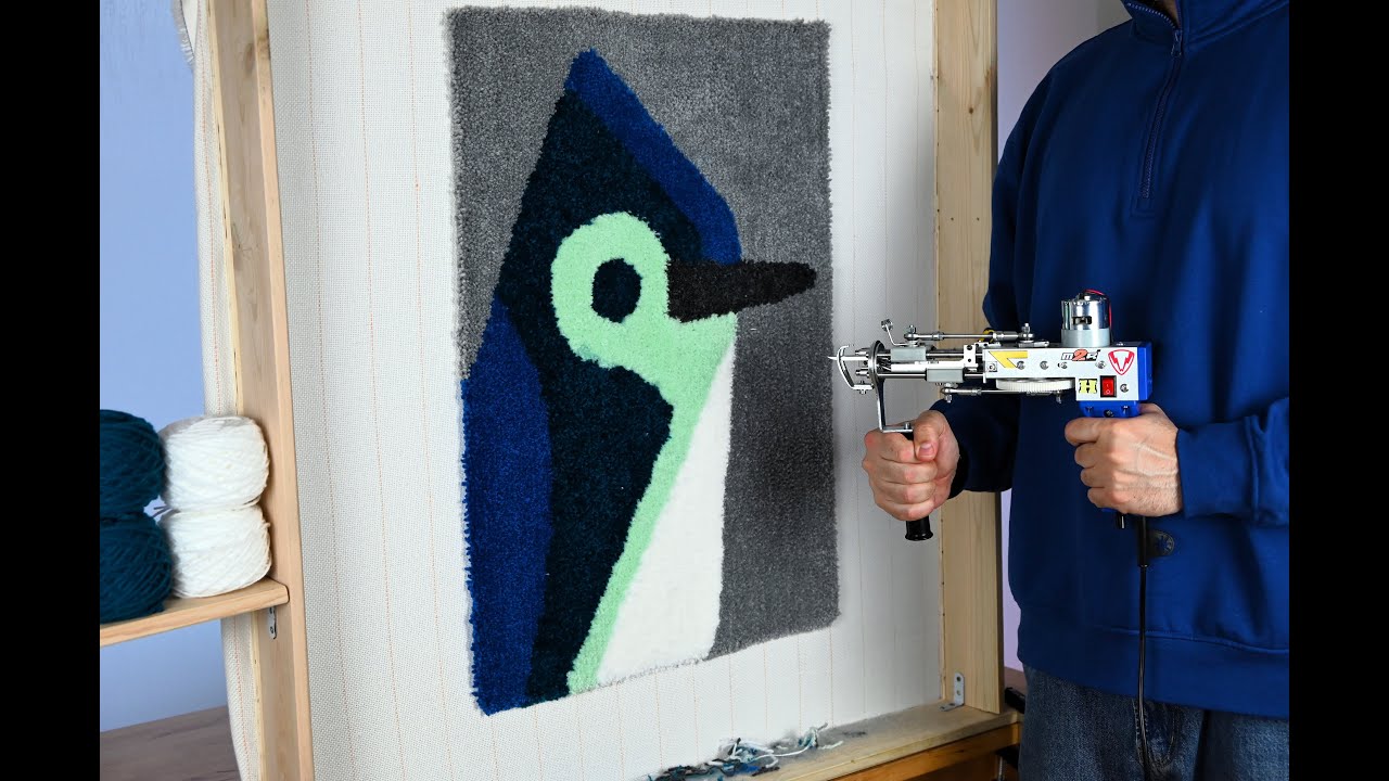 Rug Tufting - ASMR Rug Tufting With gun (start to finish) - YouTube