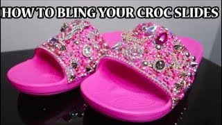 HOW TO BLING & CUSTOMIZE YOUR CROC SLIDES FOR THE SUMMER- DIY BLING CROCS VIDEO- DESIGNER CHARMS