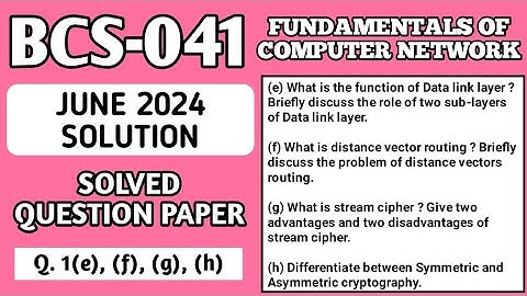 P2- 1(e), (f), (g), (h) | BCS041 June 24 Solution | BCS41 Solved Question Paper | BCS 041 Important