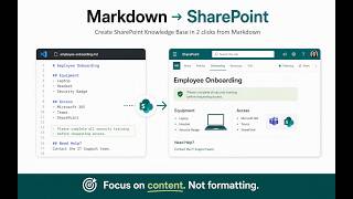 SharePoint Wiki from Markdown — Import Markdown to Site Pages (30s demo)
