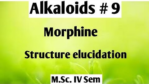 Alkaloids : Structure elucidation of Morphine @NOBLECHEMISTRY