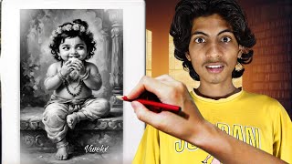 Krishan ji drawing Completed Vlog||😍