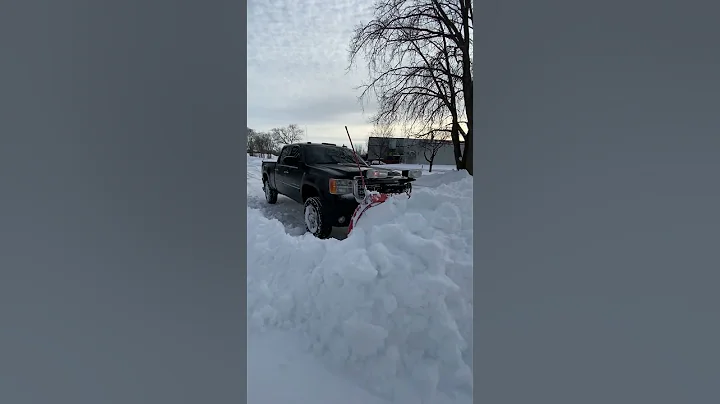 LML Duramax plowing with western wideout #snowplow #snow #winter