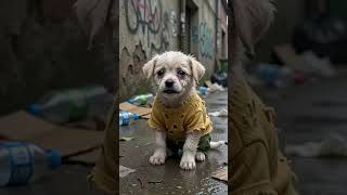 The cute poor puppy is working hard to earn money # puppy #cute puppy #dog #ai