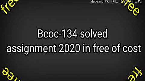 bcoc 134 solved assignment | bcoc 134 solved assignment 2019-20