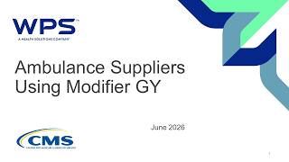 Ambulance Suppliers Using Modifier GY