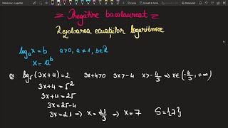 Ecuatii logaritmice-Recapitulare bac teorie si exercitii-Meditatii matematica-Invata matematica usor