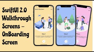 SwiftUI 2.0 App Walkthrough Screens - Onboarding Screen With Animations - SwiftUI Tutorials